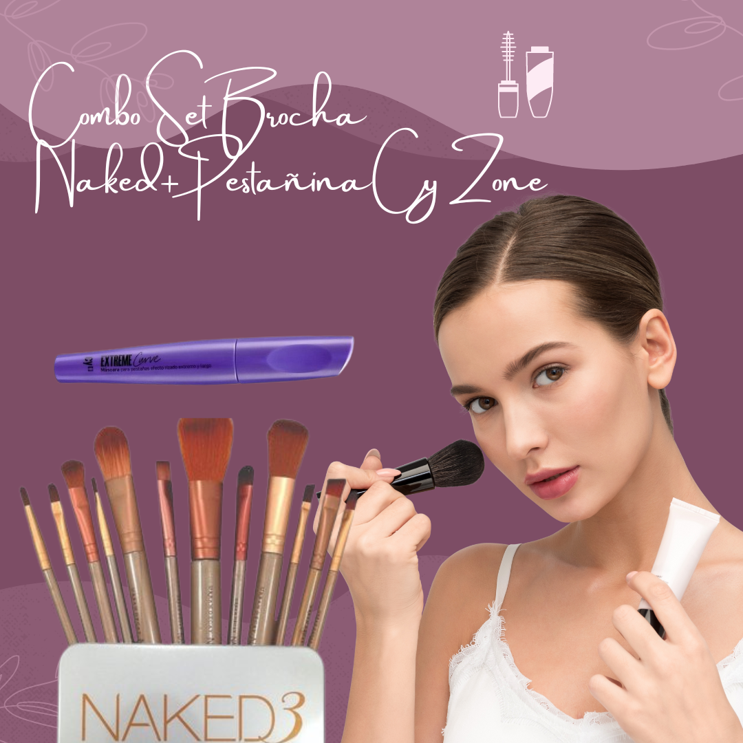 Combo Set Brocha Naked+Pestañina Cy Zone